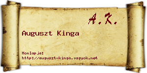Auguszt Kinga névjegykártya